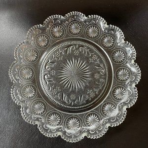 Vintage 60s American Concord Glass Round Plate/Platter with Scalloped Edge